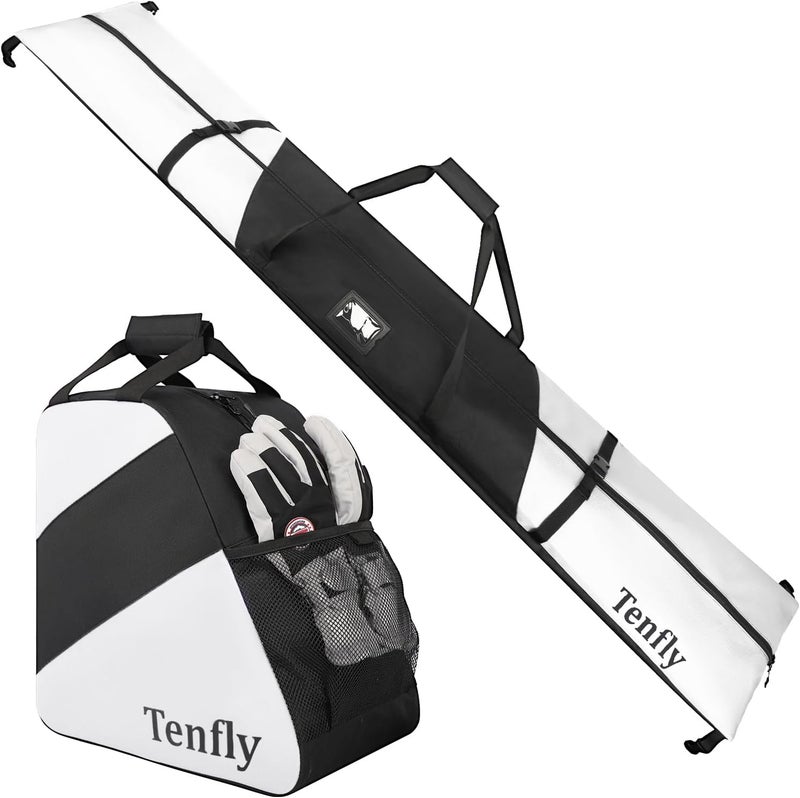 Tenfly Ski Bag and Boot Bag Combo, Snow Ski Bags for Air Travel, Water- resistant Safety Reinforce Ski Travel Bag - Image 1